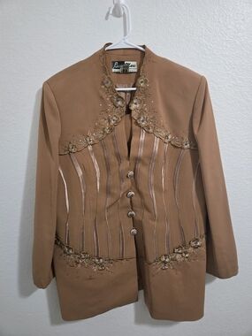 Ben Marc International | Church Set Tan Embroidered Jacket